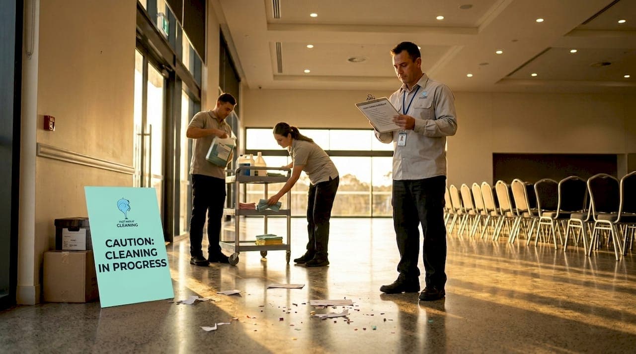 Essential event venue cleaning steps for safe, spotless events